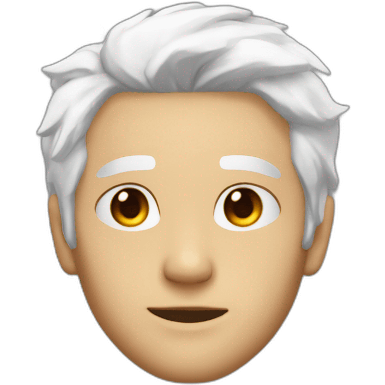 lunarian onepiece, white hair, brown skin, black wings, flame on the back, star pupils emoji