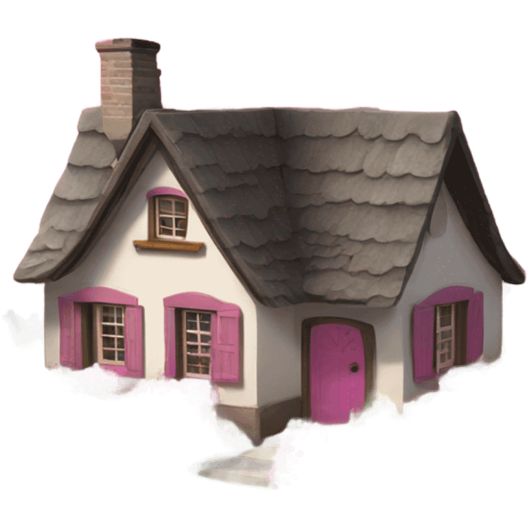 cottage with pink flowers emoji