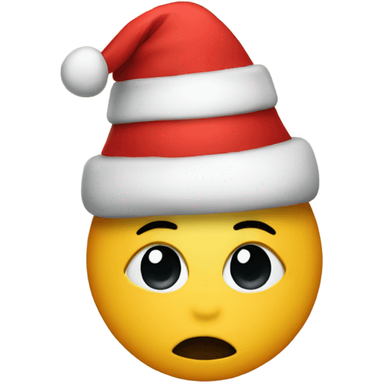 Kissing face emoji with Christmas hat emoji