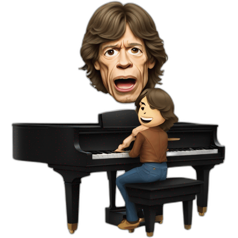 Mick jagger on a piano emoji