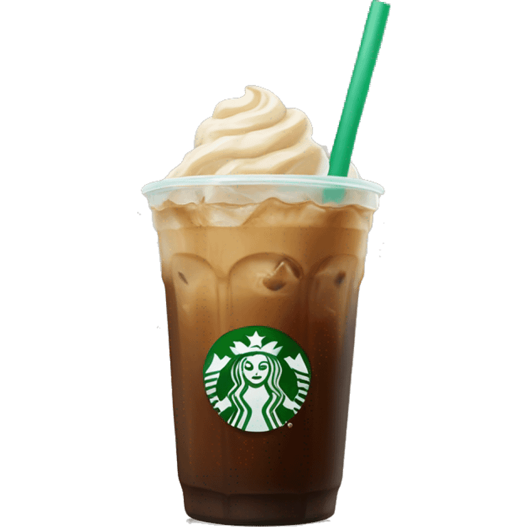 Starbuck ice coffee with ice cubes emoji