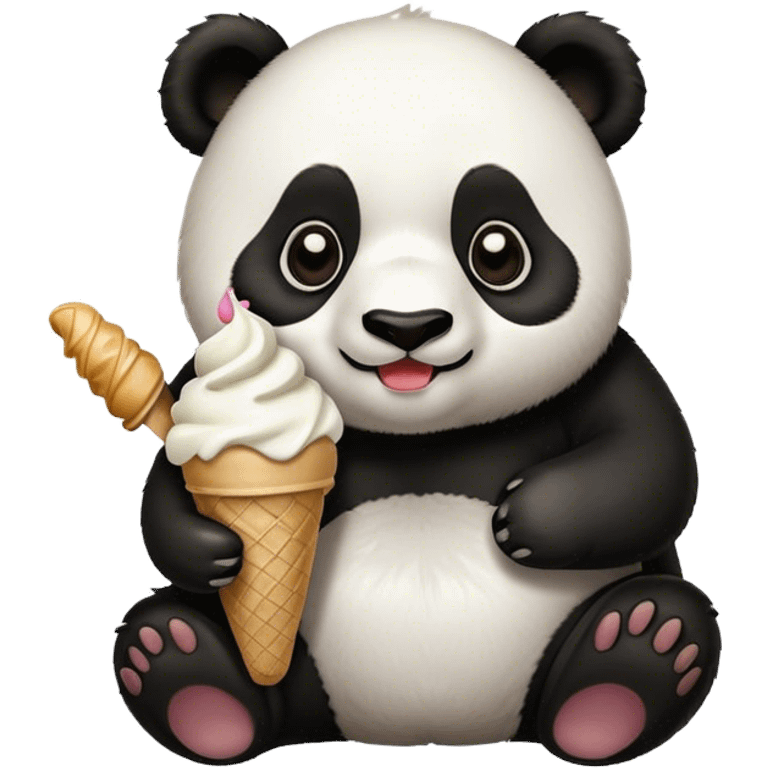 Panda eating ice cream emoji