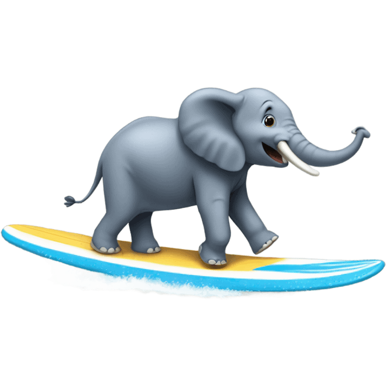 Elephant surfing emoji