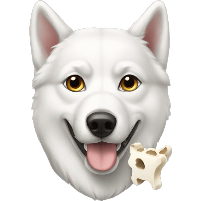 White husky with bone emoji