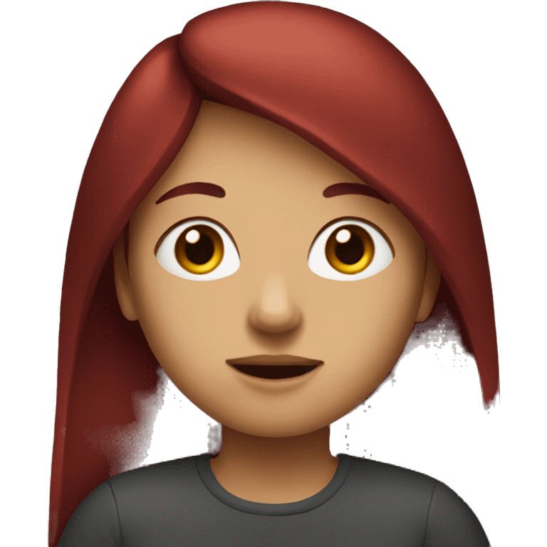 long dark red hair girl emoji