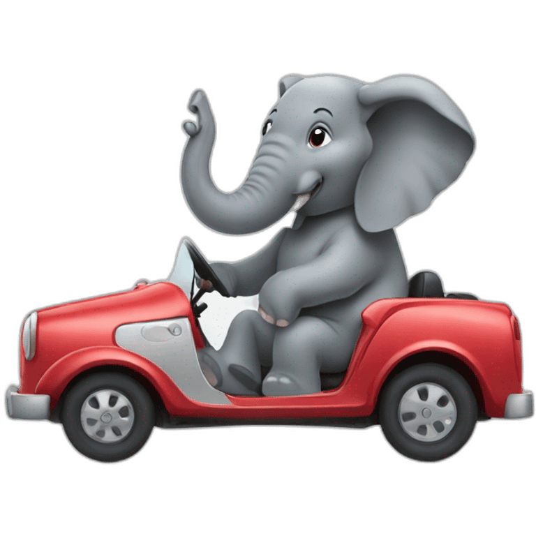 Elephant driving car emoji