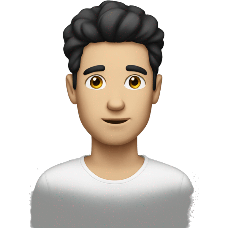 white man with black hair on his emoji