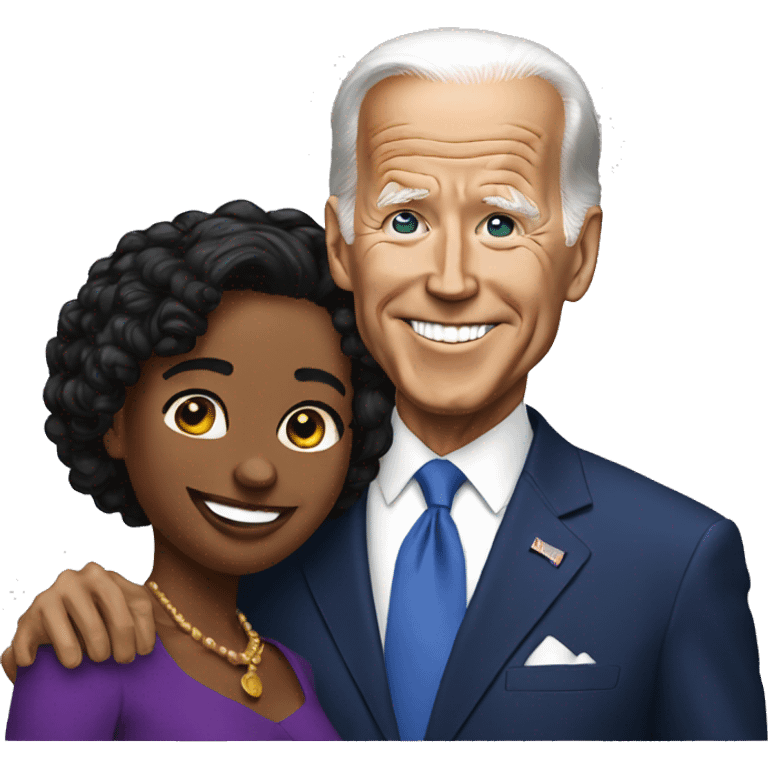 Biden avec un haitien  emoji