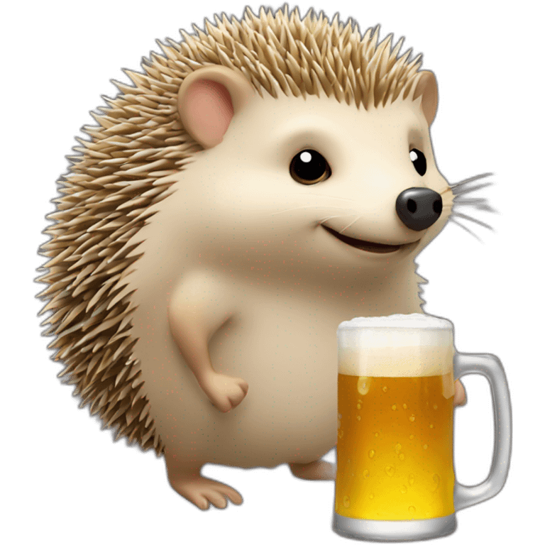 hedgehog drink beer paying in bitcoin emoji