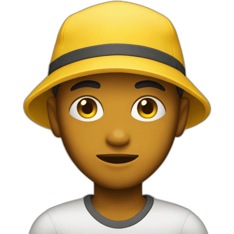 Yellow cap black eye boy emoji