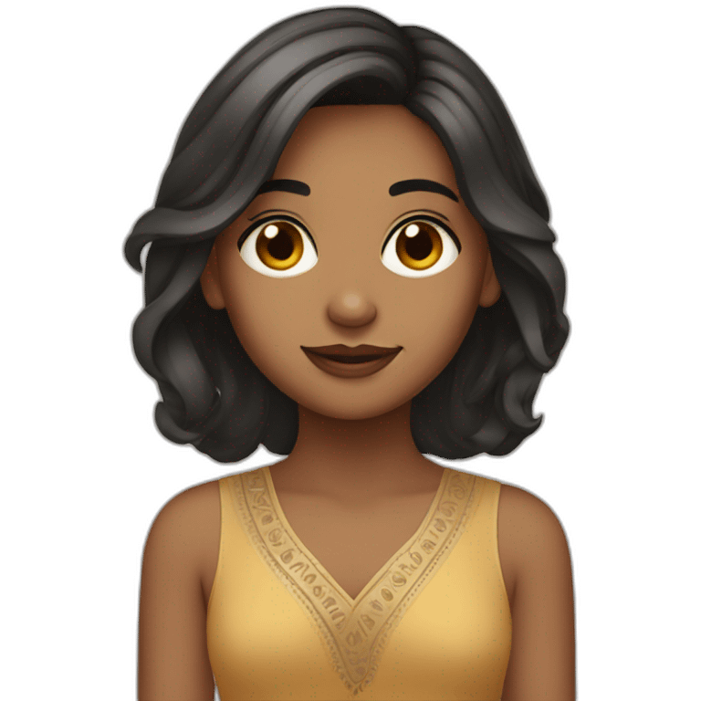 indian girl fair with medium length hair emoji