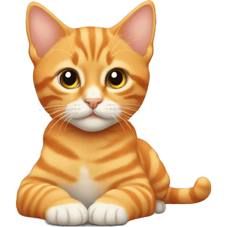 Orange tabby kitten laying emoji