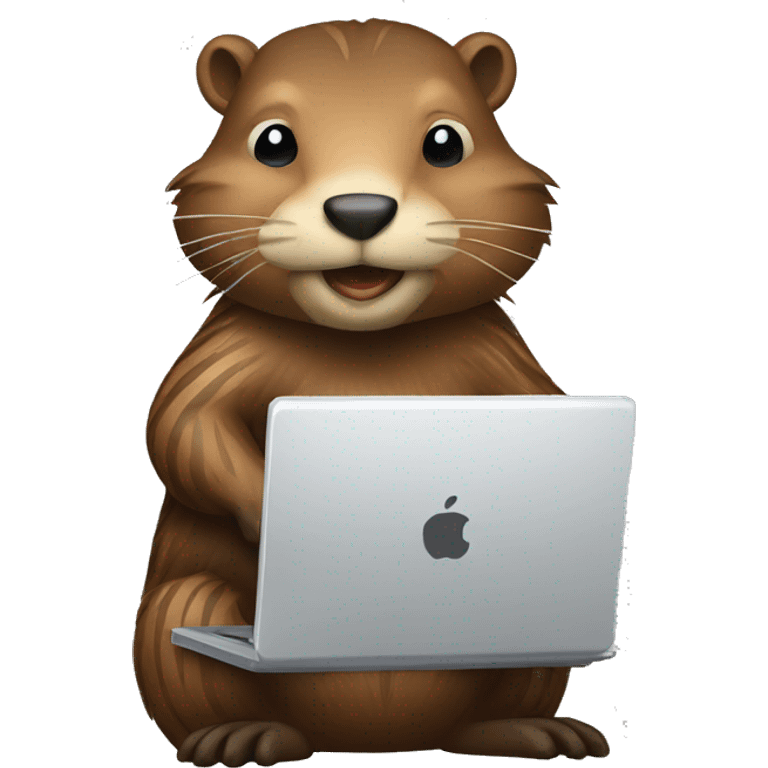 beaver as zebra with laptop emoji