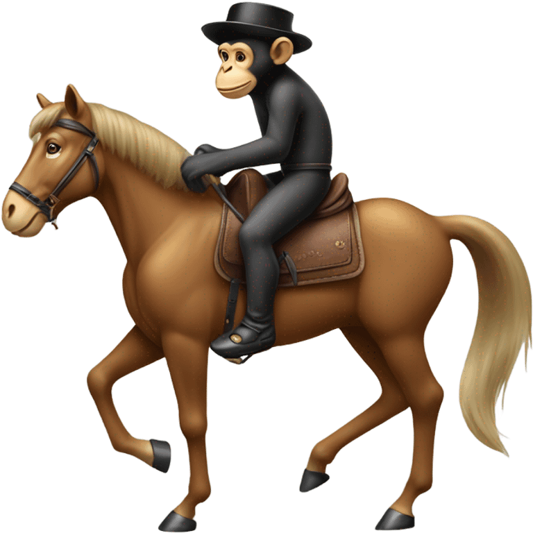 Horse riding a monkey emoji