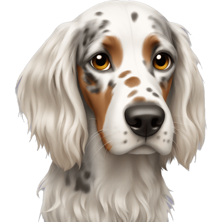 girl with english setter portrait emoji