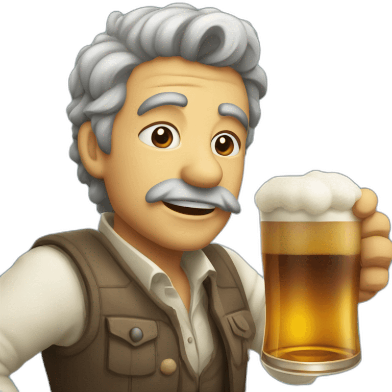 Mouche qui boit une bière emoji