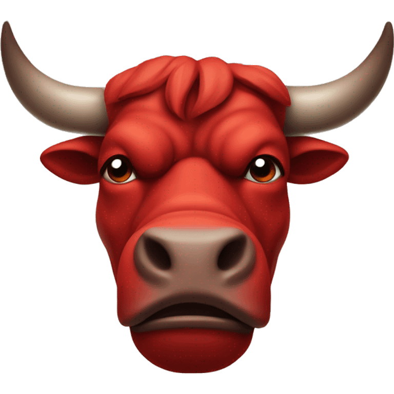 Red anthropomorphic brutal bull emoji