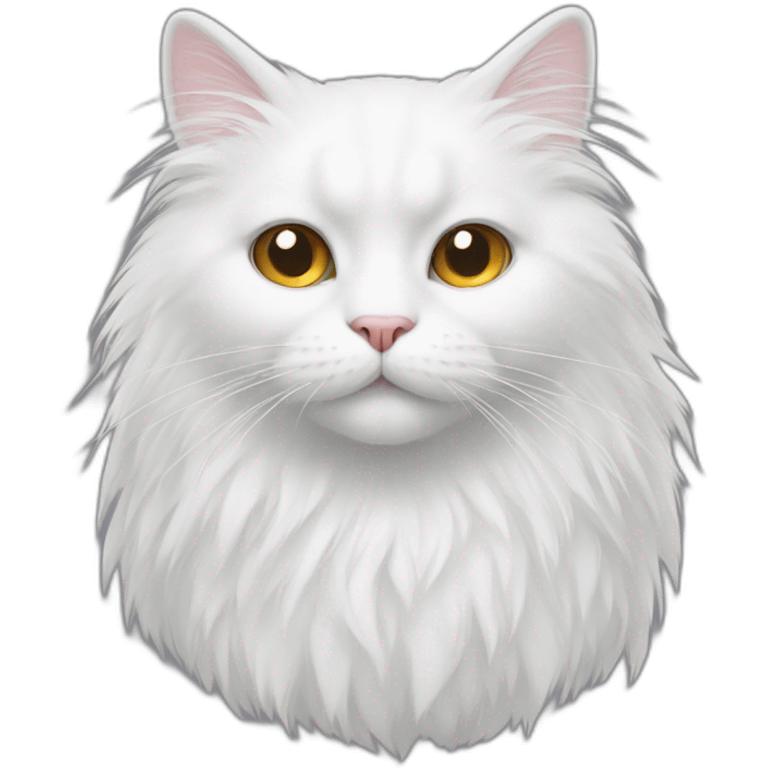 White cat with long fluff emoji