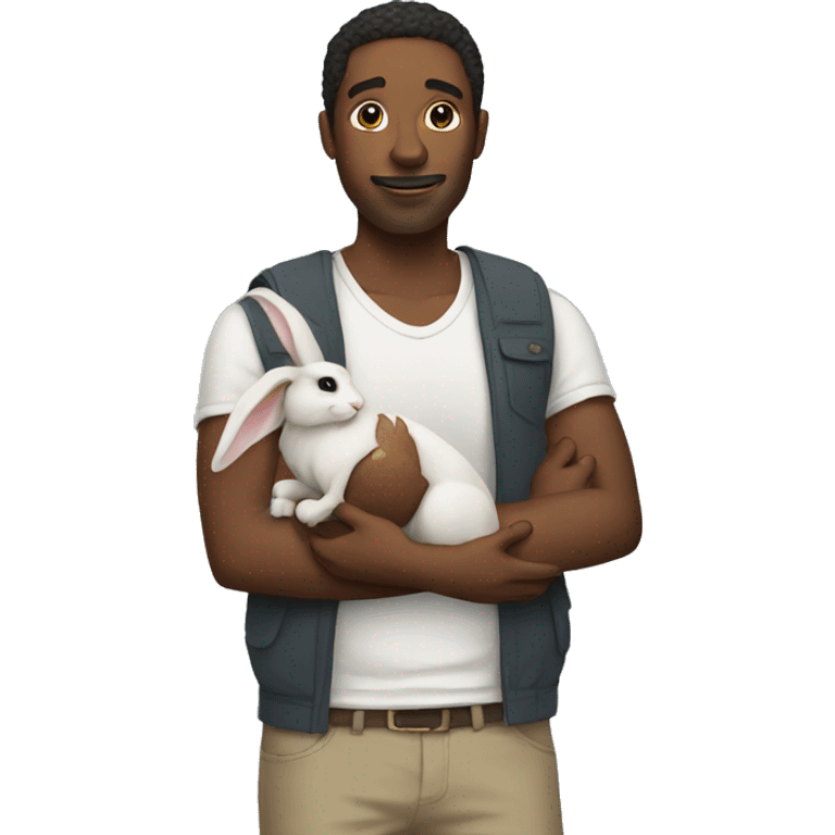 man holding a bunny emoji