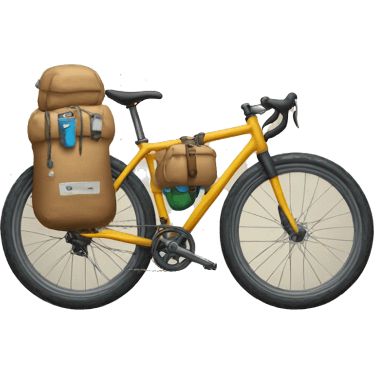 bicycle with bikepacking bags on emoji