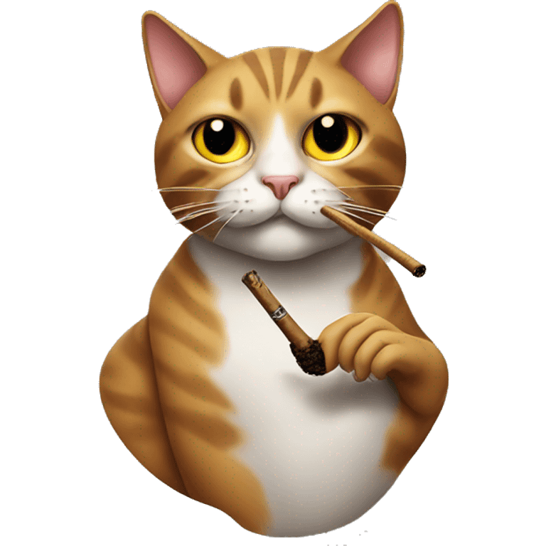 Cat smoking cigar emoji