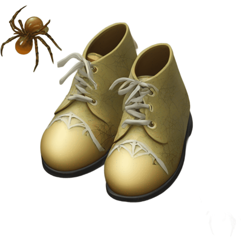 Tom Thumb whimsical fairytale boy shoes and thistledown doublet shirt made of spider web emoji