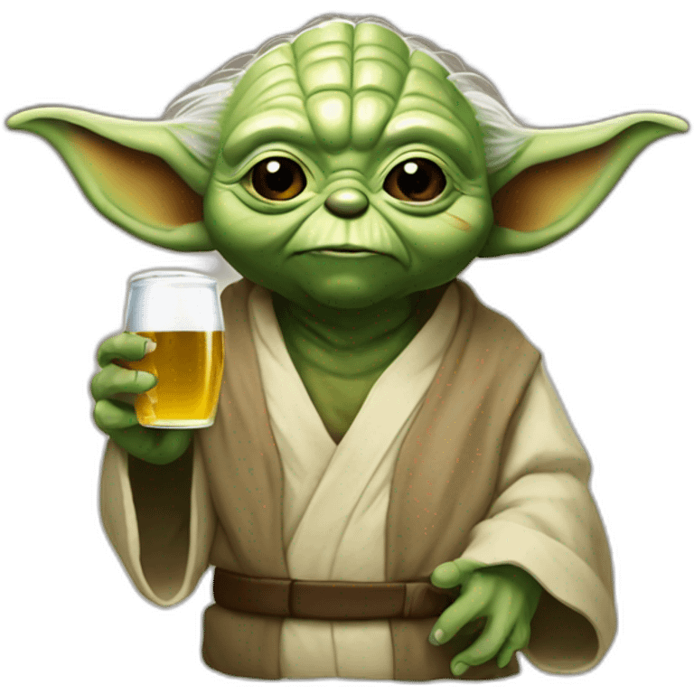 Yoda buvant une bière emoji