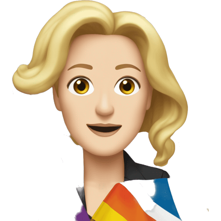 Gillian Anderson holding up the pride flag emoji