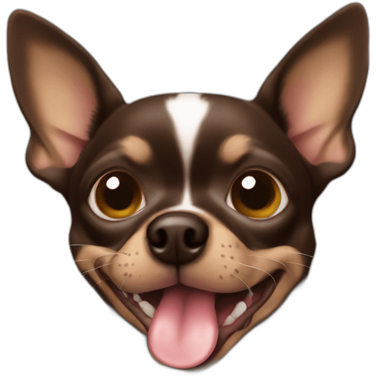 Dark Brown chihuahua licking emoji