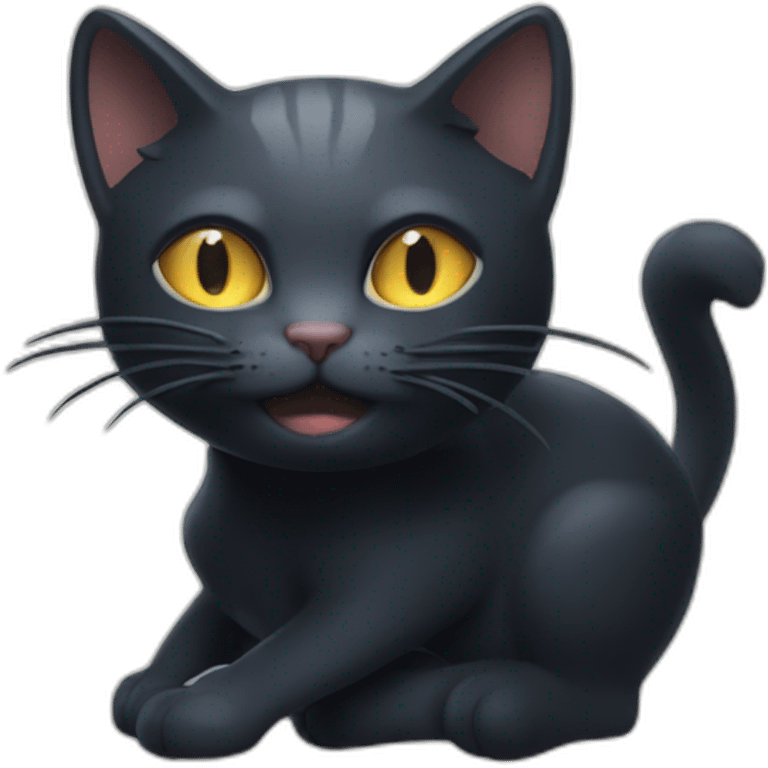 Le chat noir du jeu ghost trick emoji