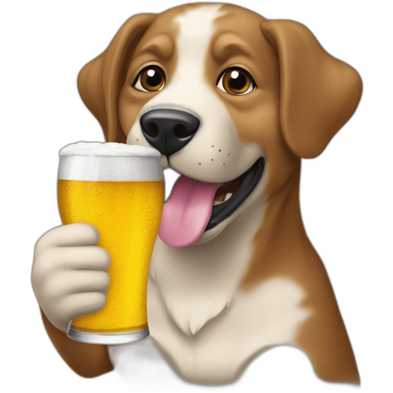 Perro bebiendo cerveza emoji