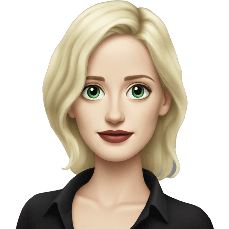 Eva Green with blonde hair in black shirt emoji