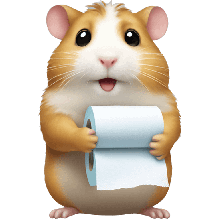 Hamster holding toilet paper emoji