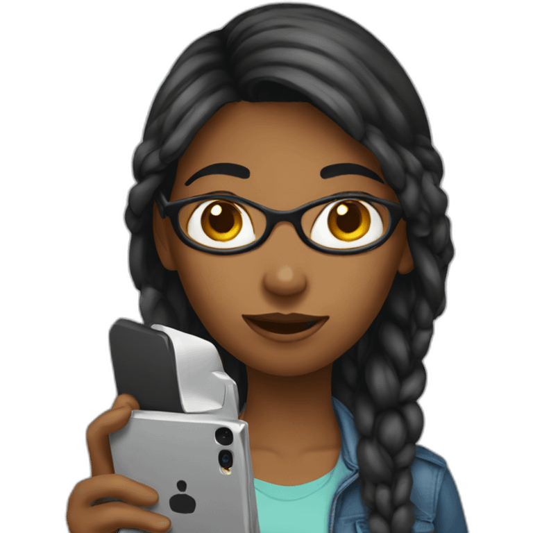 girl with phone emoji