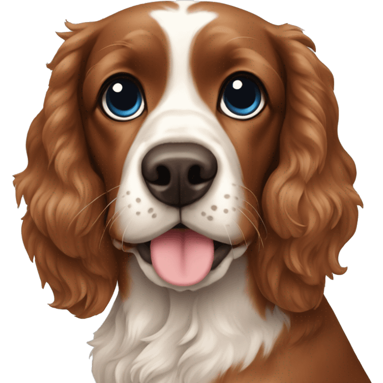 cocker spaniel brown blue butterfly on the neck emoji