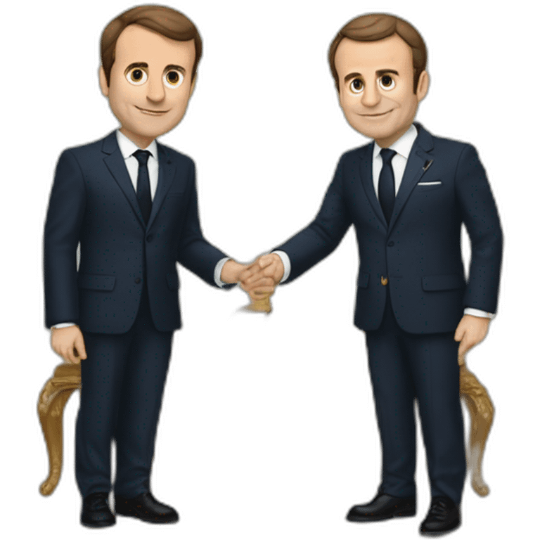 Emanuel Macron qui fait un doigt d'honneur emoji