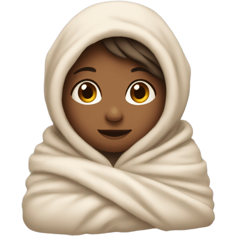 Girl with a blanket emoji