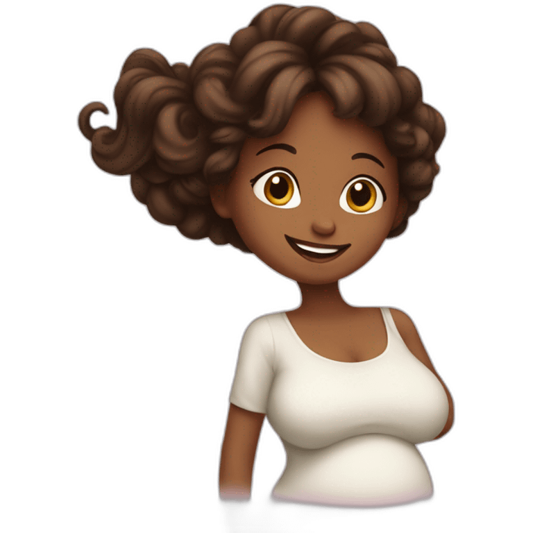 beautiful happy pregnant girl in profile emoji