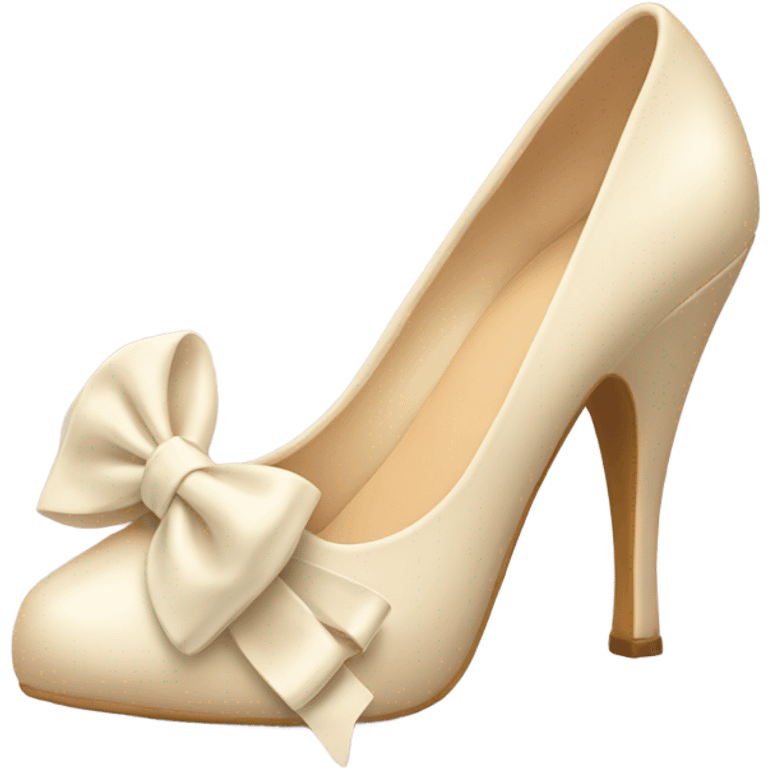 Cream Heels with bow emoji