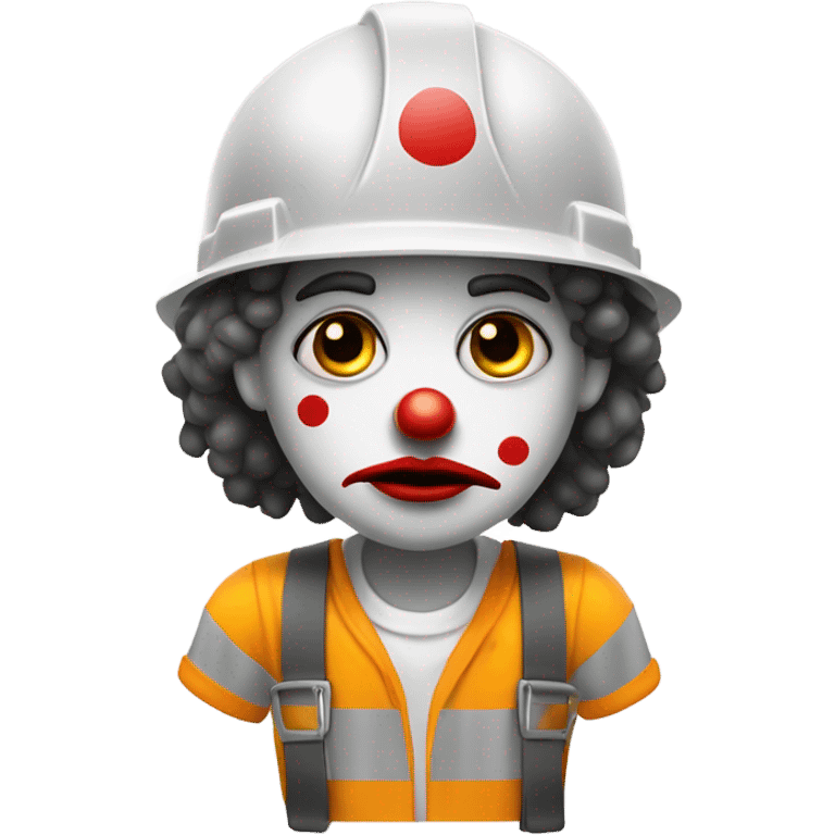 Sad clown working construction emoji