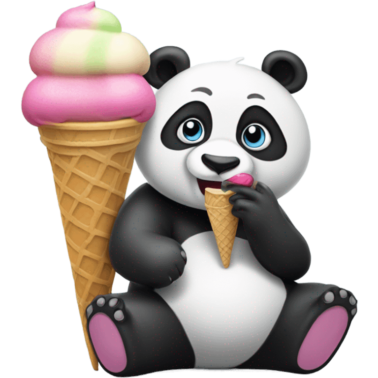 Panda eating ice cream emoji