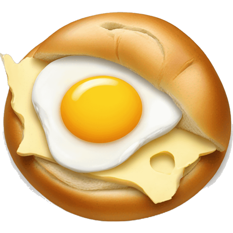 Asiago Bagel with egg and cheese emoji