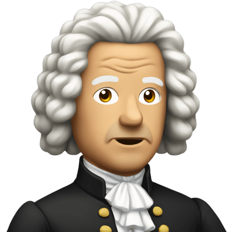 Bach standing akimbo explode emoji