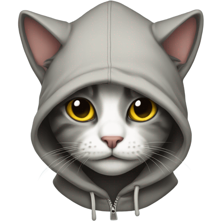 Cat wearing a hoodie emoji