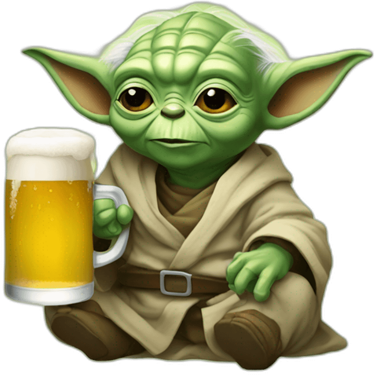 Yoda avec une bière emoji