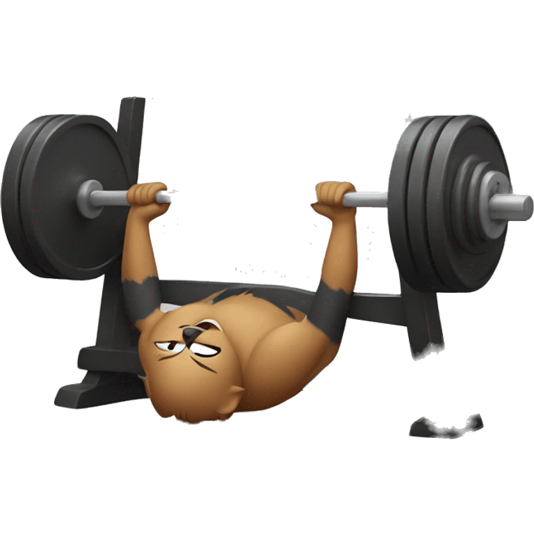 Cat bench pressing emoji