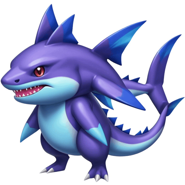 Shiny Dark Sharpedo-Haunter-Nidorino-fusion-hybrid full body emoji