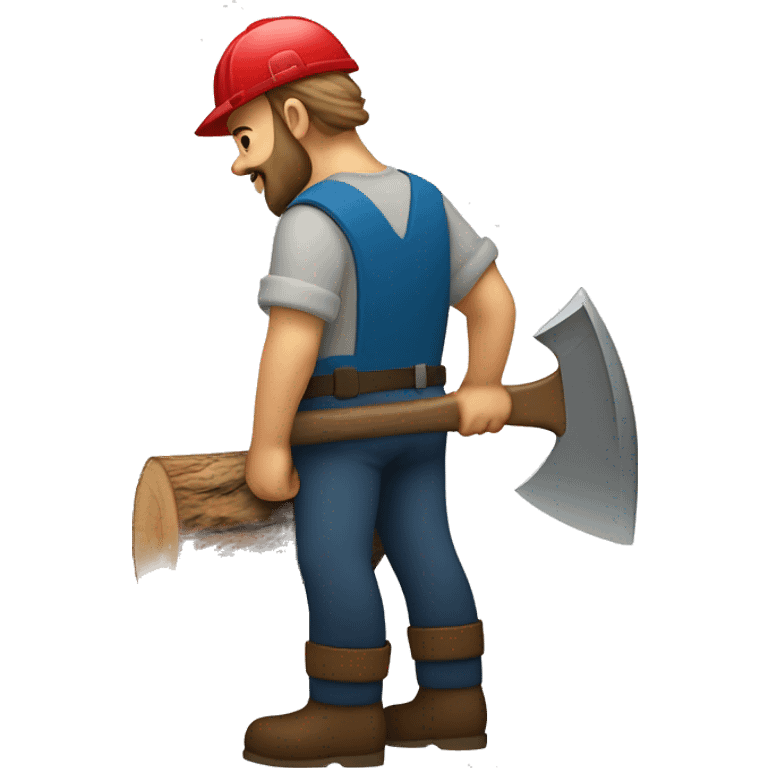 lumberjack cutting tree with an axe  emoji