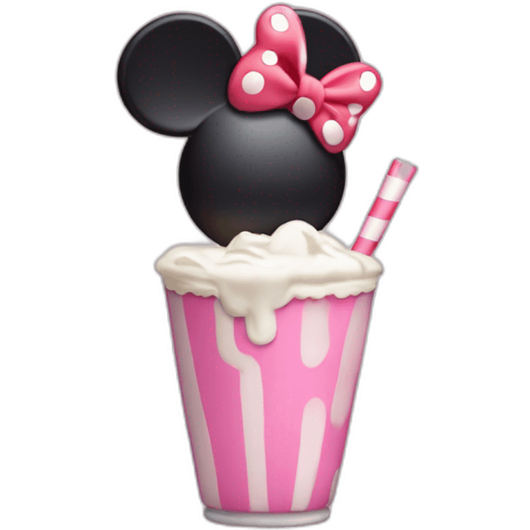 Minnie Mouse drinking milkshake emoji