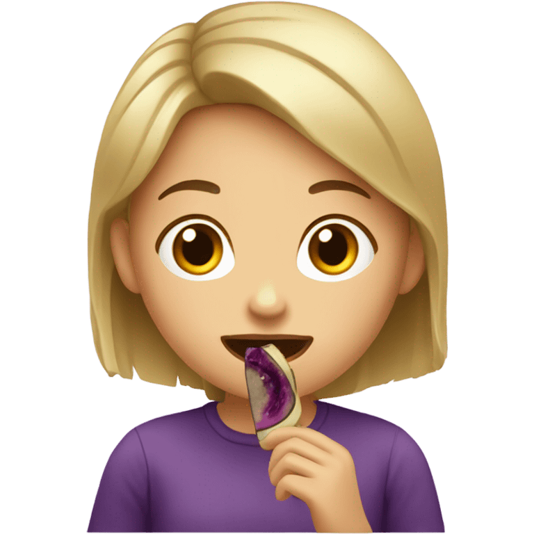 girl eating eggplant  emoji